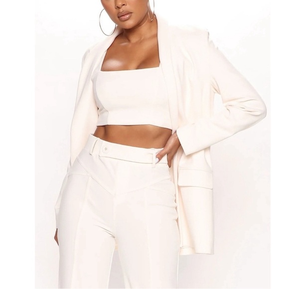 Fashion Nova Sasha Open Front Blazer - Cream Size XS - Picture 2 of 7